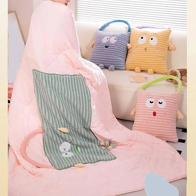 Adorable Cushion with Hidden Blanket for Everyday Comfort