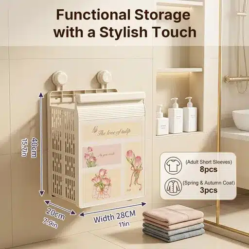 Wall Mounted Foldable Laundry Basket