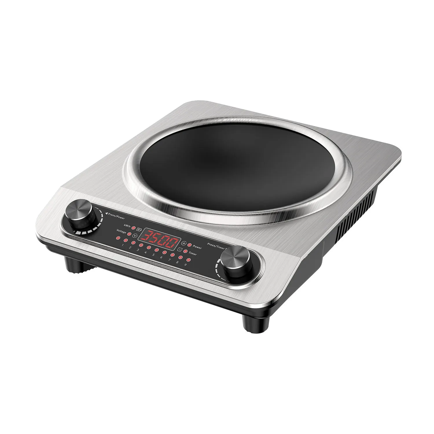 Digital Induction Cooktop with Precision Temperature Control and Stainless Steel Finish