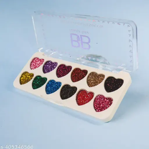 Heart Glitter Eyeshadow Palette – 12 Shades