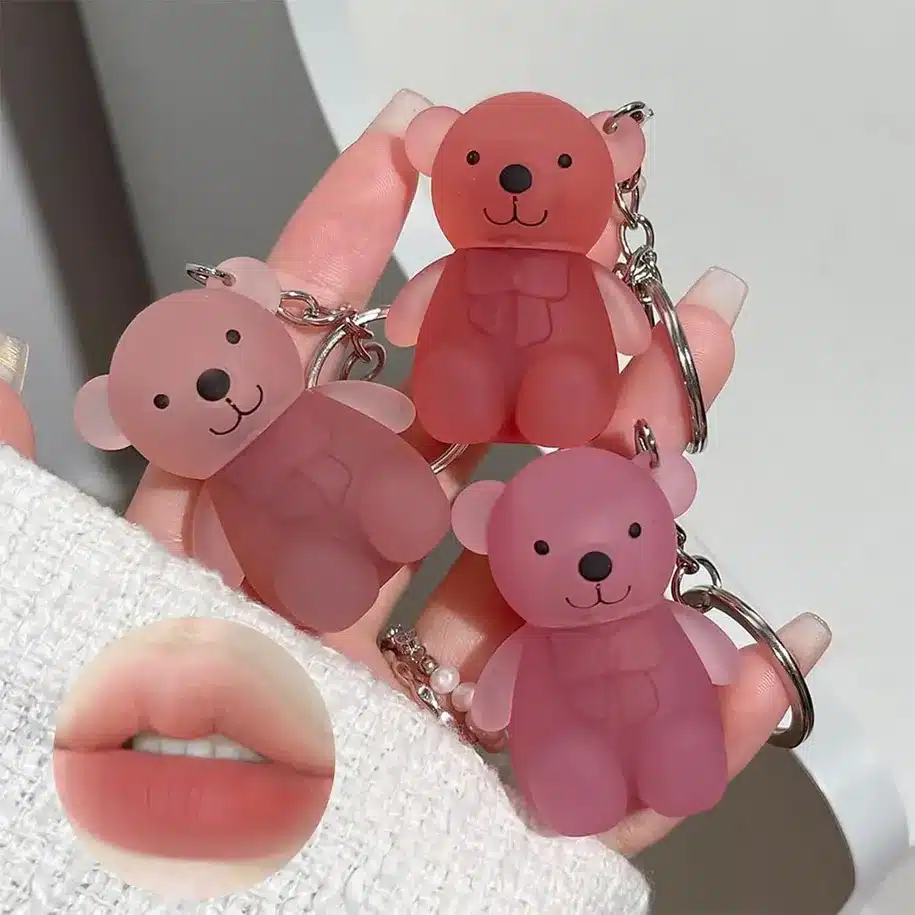 Cute Bear Lip Gloss Keychain