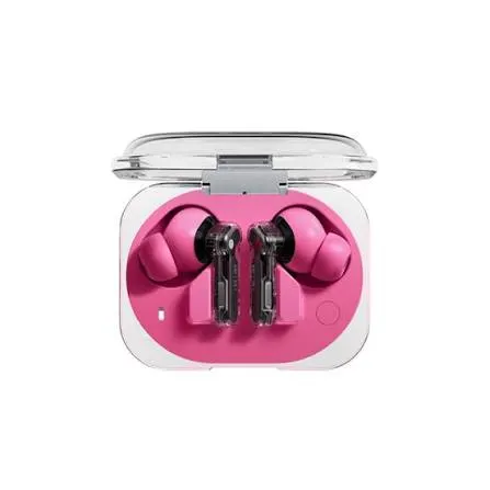 Pink Wireless Earbuds With Charging Case