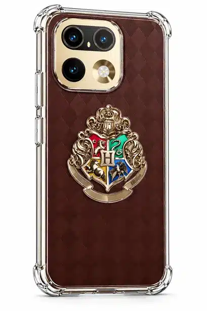 Brown Wizard Crest Design Clear Protective Smartphone Case with Stylish Print