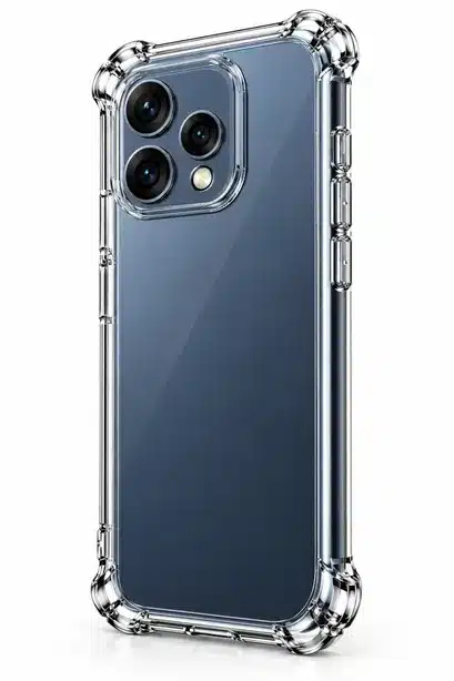 Blue Clear Protective Smartphone Case with Camera Guard and Shockproof Corner Protection