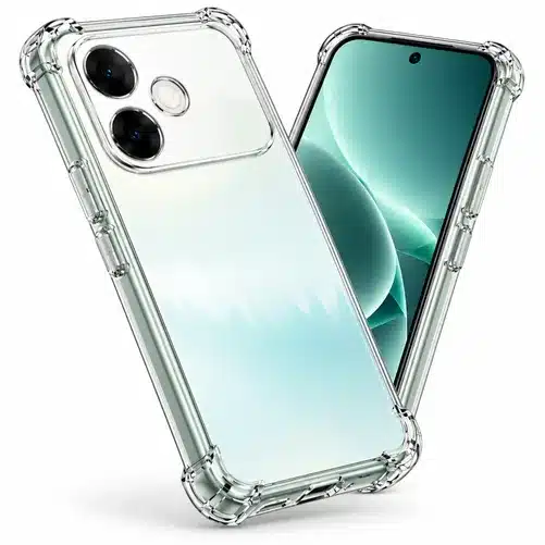 Green Clear Protective Smartphone Case with Camera Guard and Shockproof Corner Design