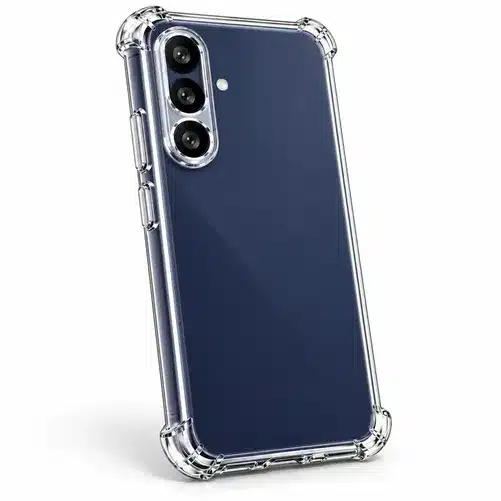 Blue Clear Protective Smartphone Case with Camera Guard and Shockproof Corner Protection