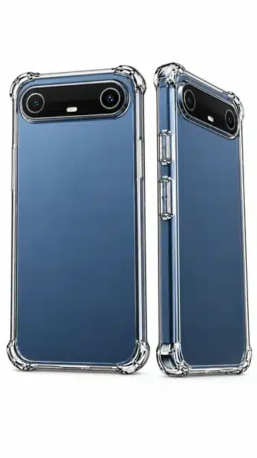 Blue Clear Protective Smartphone Case with Camera Guard and Shockproof Corner Protection Design