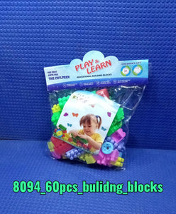 Fun and learning blocks set for children with 60 pieces