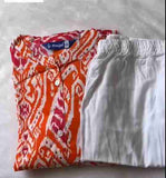 straight Kurti with pants and dupatta