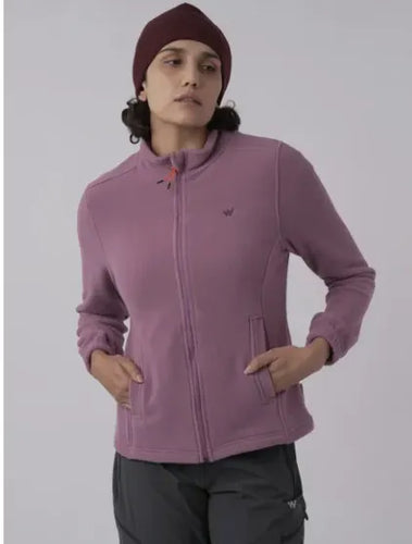 Women Classic Fleece Jacket Wine