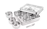 Square Stainless Steel Spice Box, Organiser With 9 Compartment