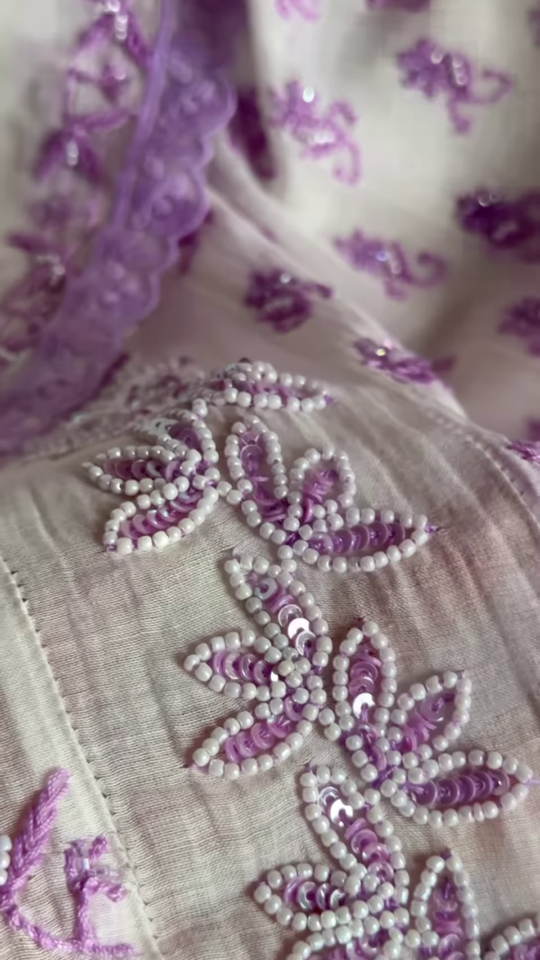 Embroidered Organza Unstitched Dress Material