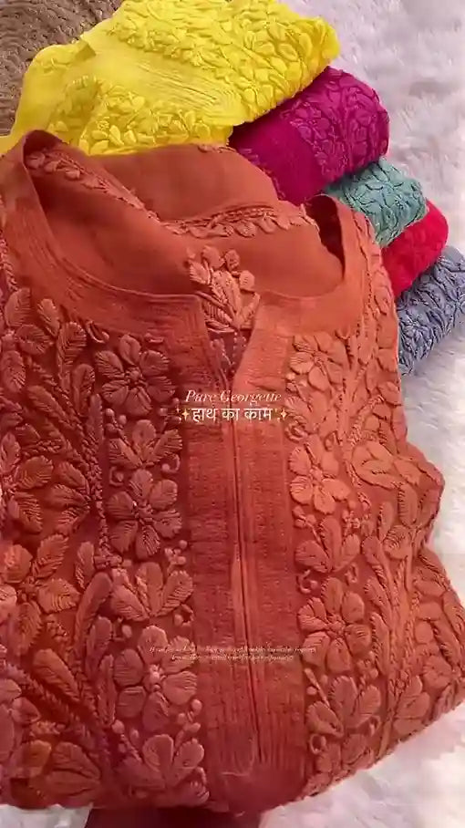 Richly Embroidered Chikankari Kurtas
