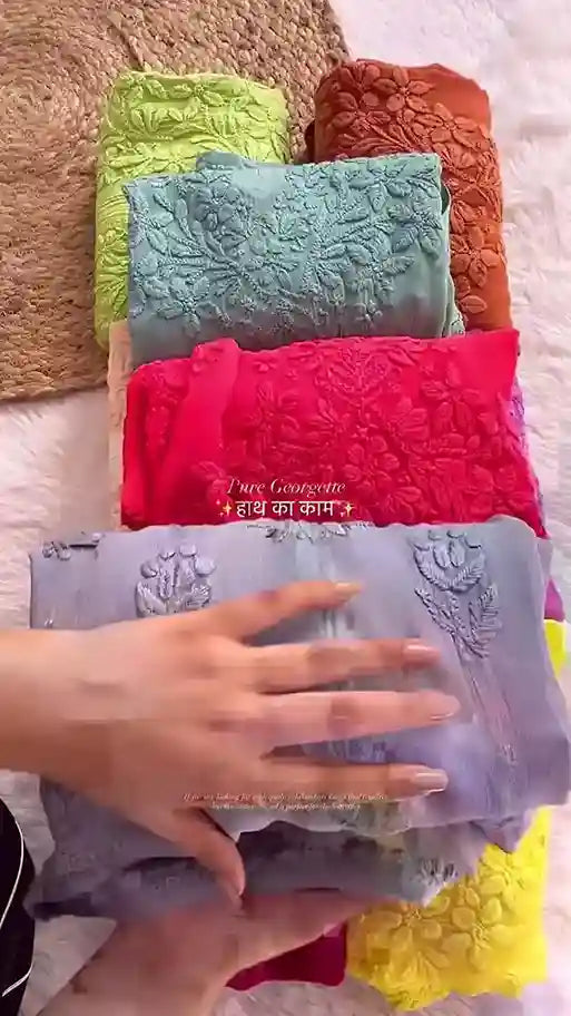 Richly Embroidered Chikankari Kurtas