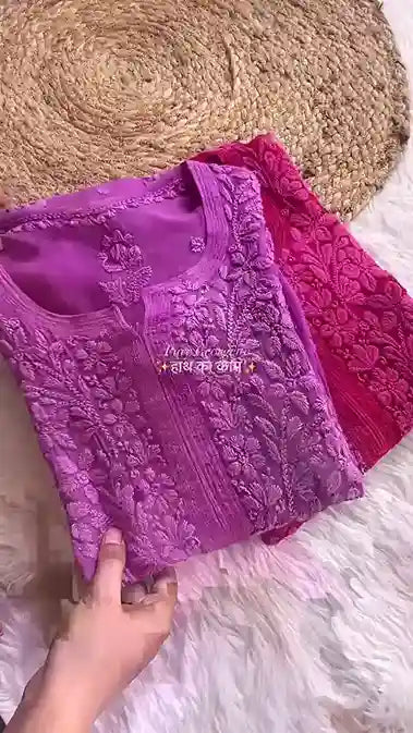 Richly Embroidered Chikankari Kurtas