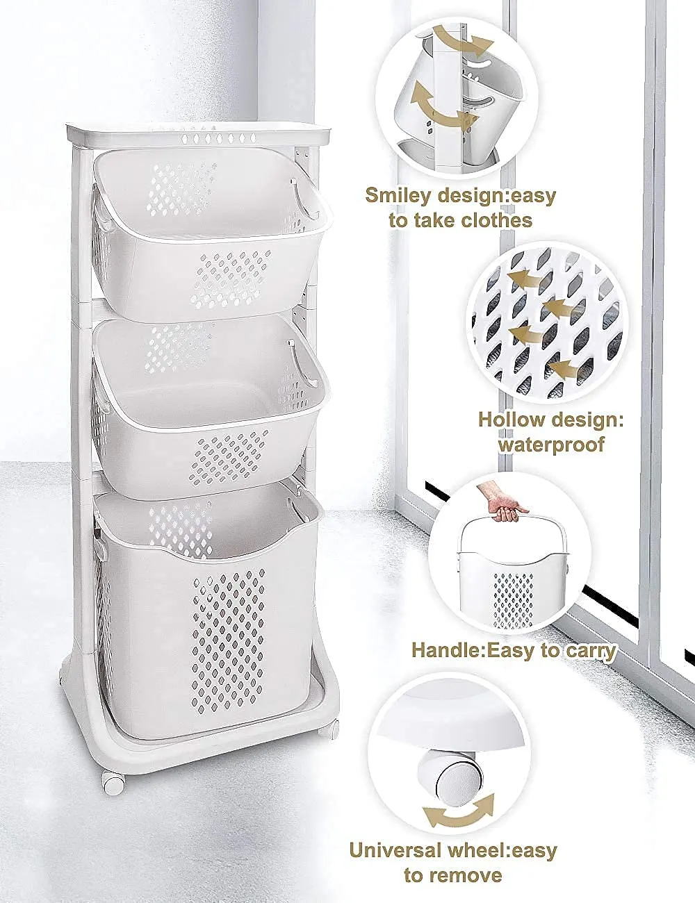Breathable Laundry Basket with Ergonomic Handles
