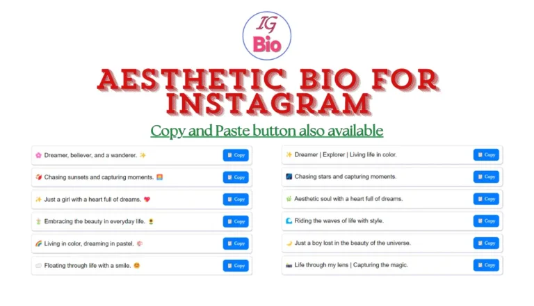 100+ Aesthetic Bio for Instagram | Copy & Paste