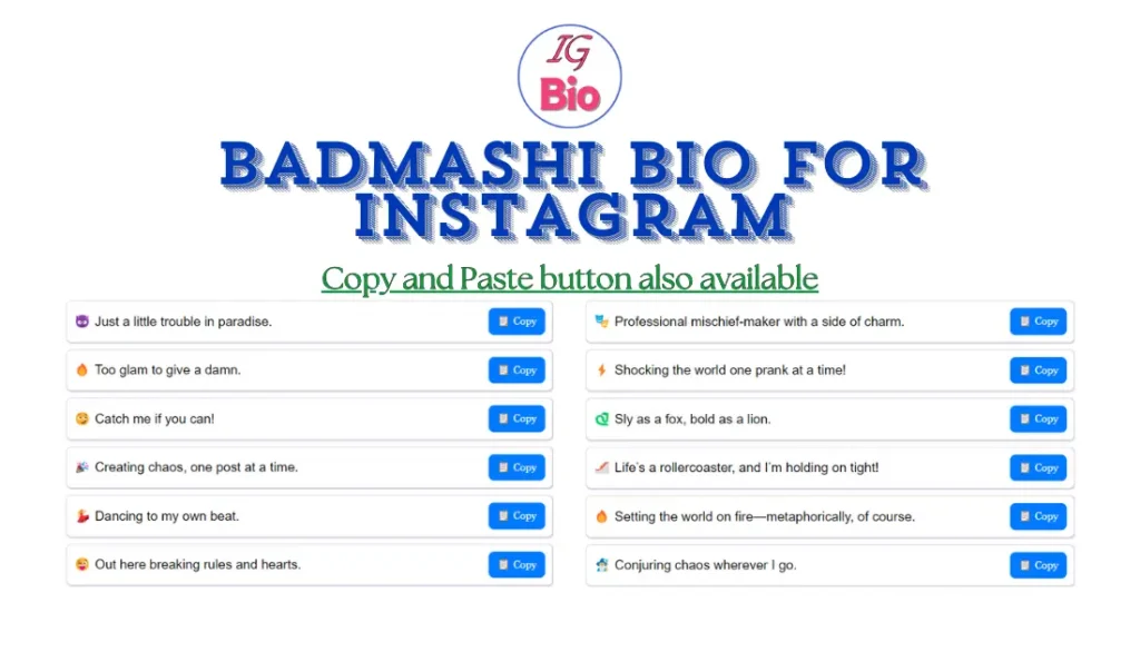 100+ Badmashi Bio for Instagram | Copy & Paste