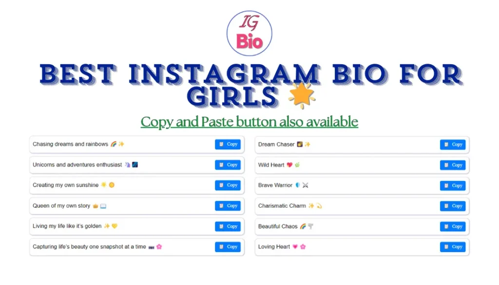 699+ Best Instagram Bio for Girls (2024): Cool, Stylish, Attitude, and Unique Insta Bios to Try Now 🌟