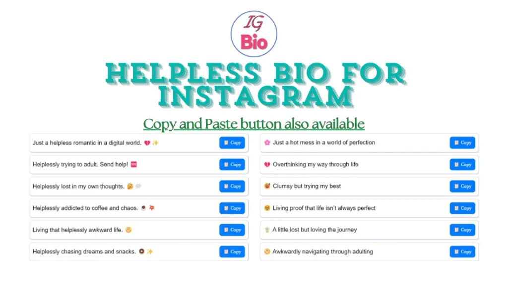 100+ Helpless Bio for Instagram | Copy & Paste