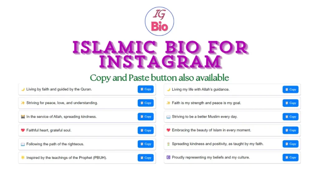 100+ Islamic Bio for Instagram | Copy & Paste