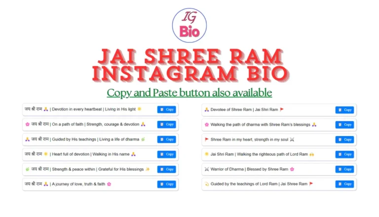 275+ Jai Shree Ram Instagram Bios – Attitude & Style ✨