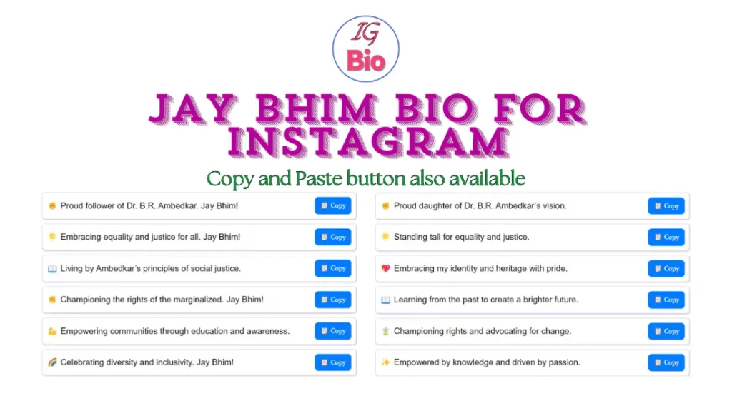 100+ Jay Bhim Bio for Instagram | Copy & Paste