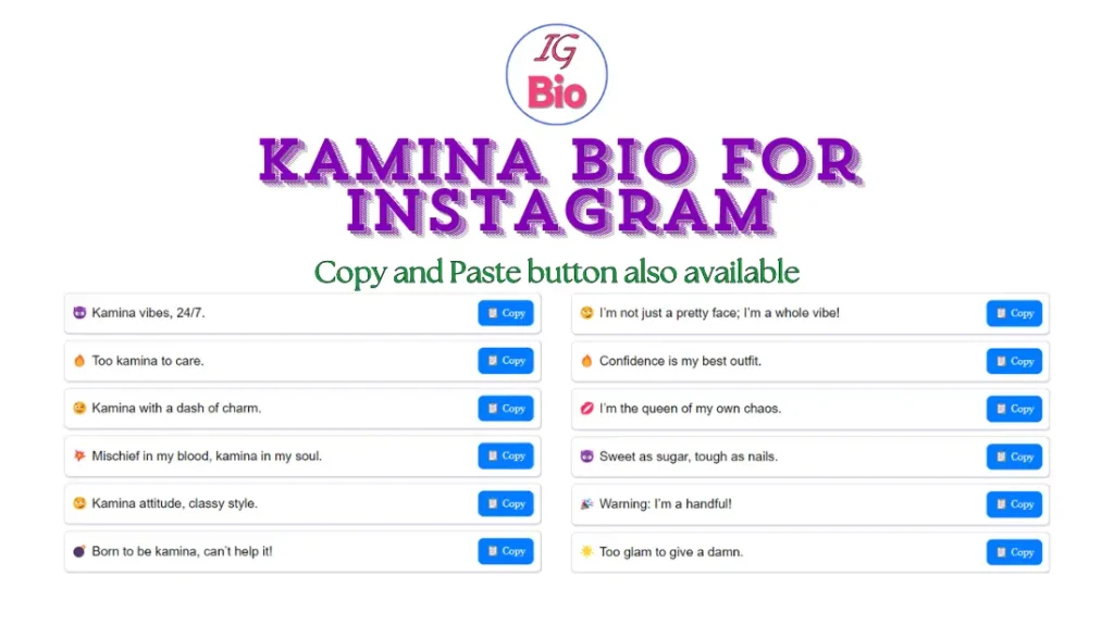 100+ Kamina Bio for Instagram | Copy & Paste