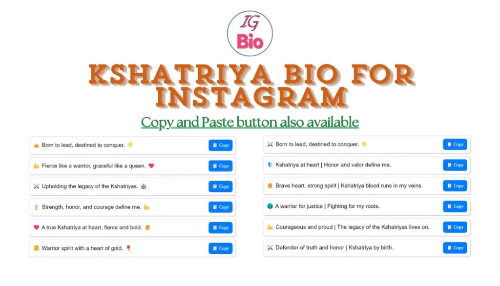 100+ Kshatriya Bio for Instagram | Copy & Paste