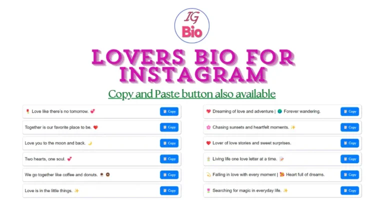 100+ Lovers Bio for Instagram | Copy & Paste