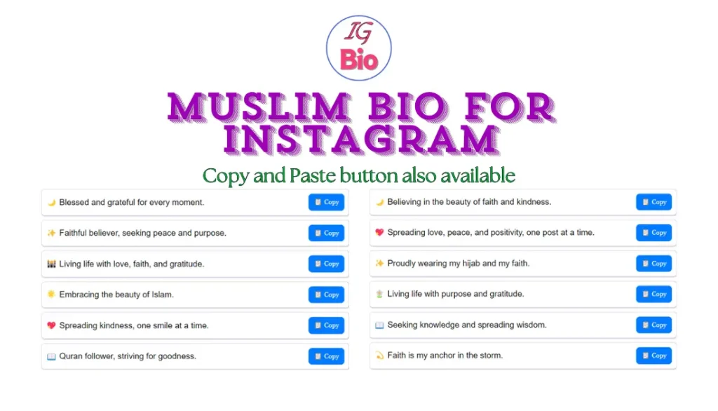 100+ Muslim Bio for Instagram | Copy & Paste