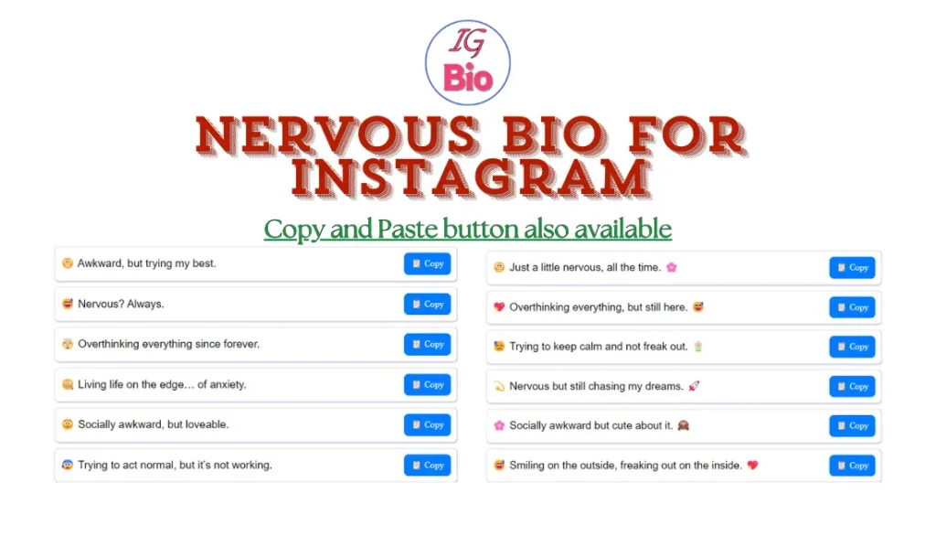 100+ Nervous Bio for Instagram | Copy & Paste