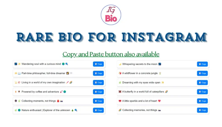 100+ Rare Bio for Instagram | Copy & Paste