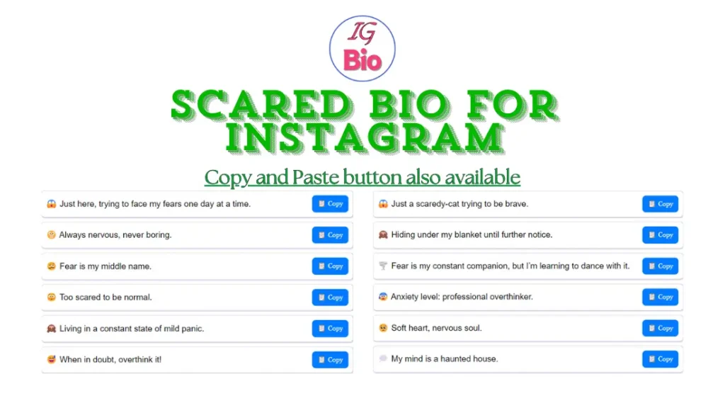 100+ Scared Bio for Instagram | Copy & Paste