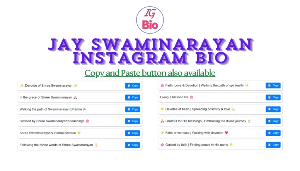 300+ Jay Swaminarayan Instagram Bio 🧡 – Express Your Devotion