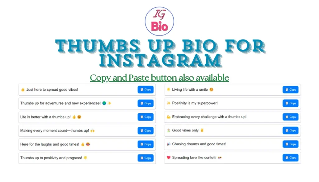 100+ Thumbs Up Bio for Instagram | Copy & Paste