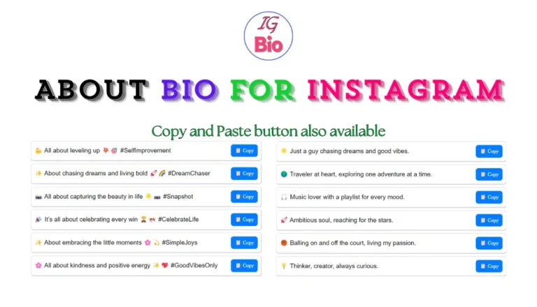 100+ About Bio For Instagram | Copy & Paste