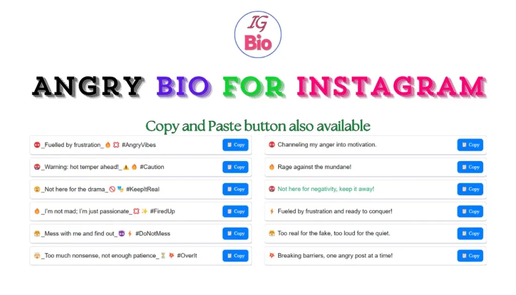 100+ Angry Bio for Instagram | Copy & Paste