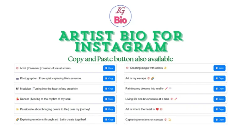 100+ Artist Bio for Instagram | Copy & Paste