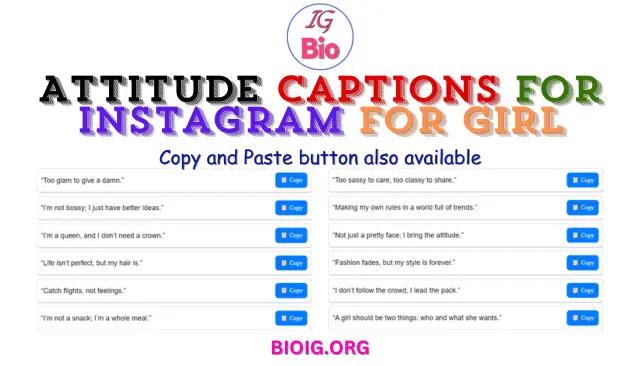 100+ Attitude Captions For Instagram For Girl | Copy & Paste