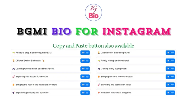 100+ BGMI Bio for Instagram | Copy & Paste