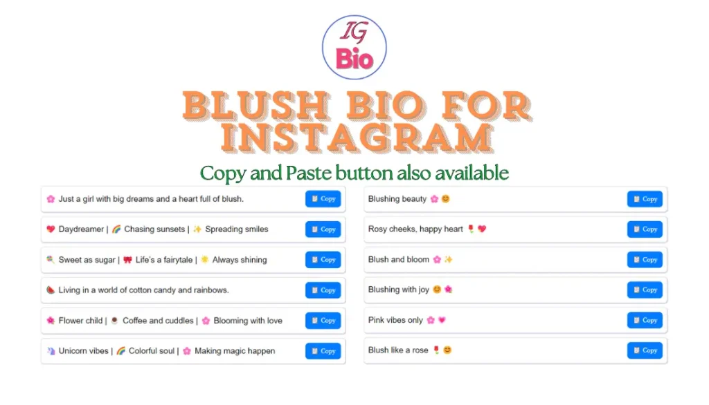 100+ Blush Bio for Instagram | Copy & Paste