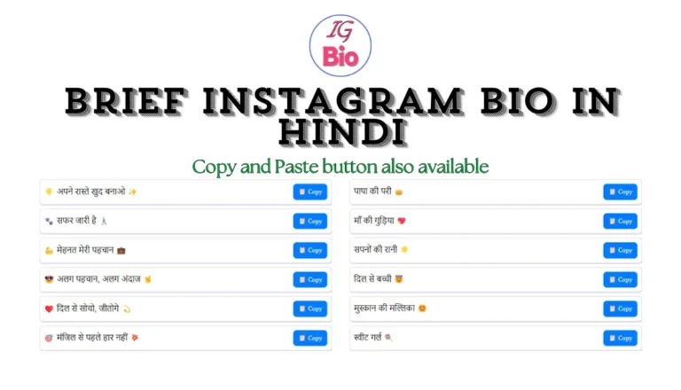 100+ Brief Instagram Bio in Hindi | Copy & Paste