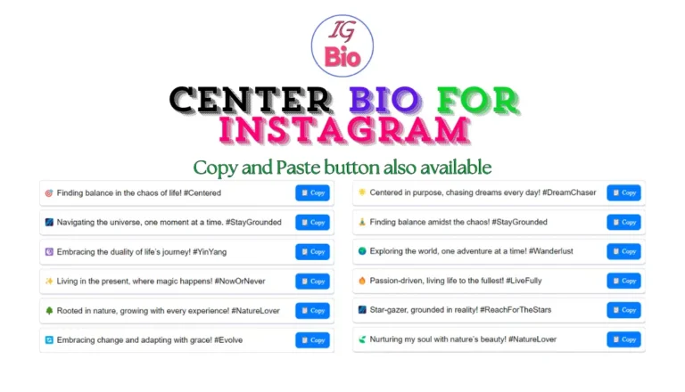 100+ Center Bio For Instagram | Copy & Paste