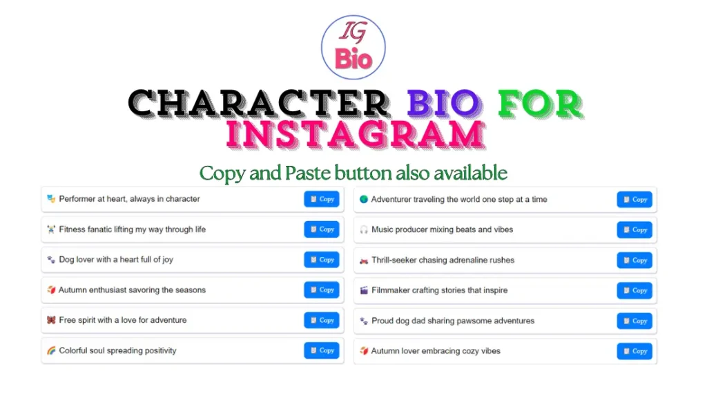 100+ Character Bio for Instagram | Copy & Paste