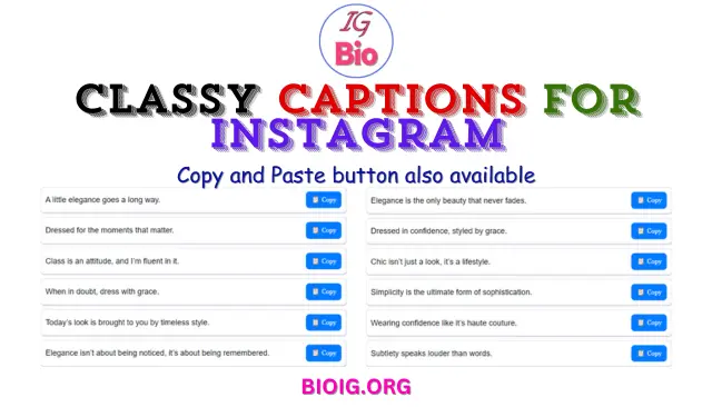 100+ Classy Captions For Instagram | Copy & Paste