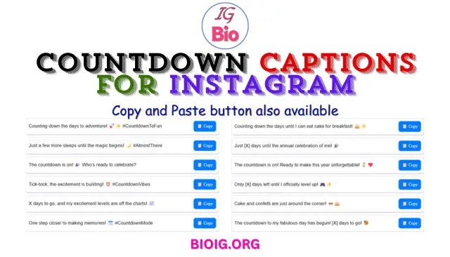 100+ Countdown Captions For Instagram | Copy & Paste