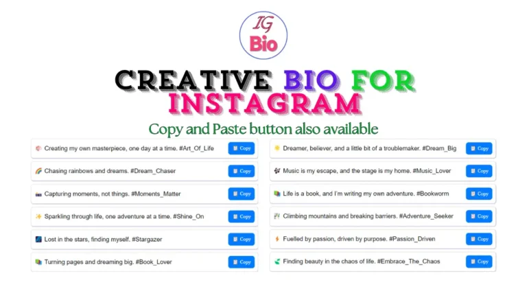 100+ Creative Bio For Instagram | Copy & Paste