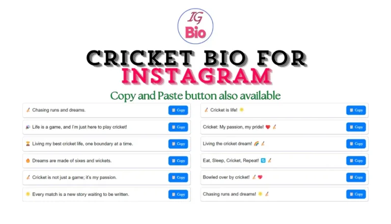 400+ Best Cricket Bio For Instagram | Copy & Paste