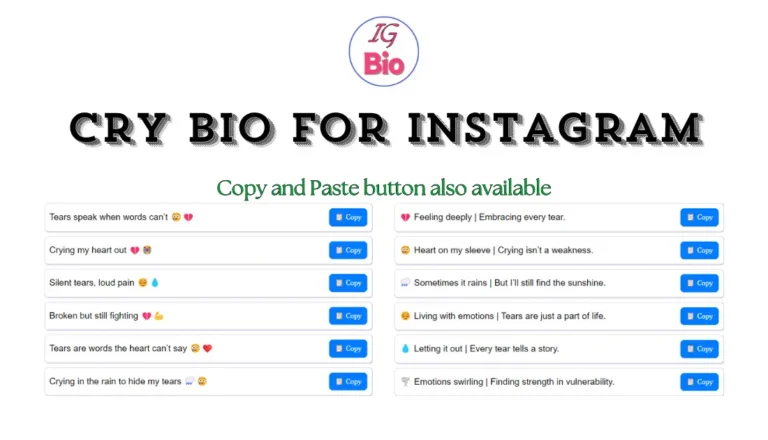 100+ Cry Bio for Instagram | Copy & Paste